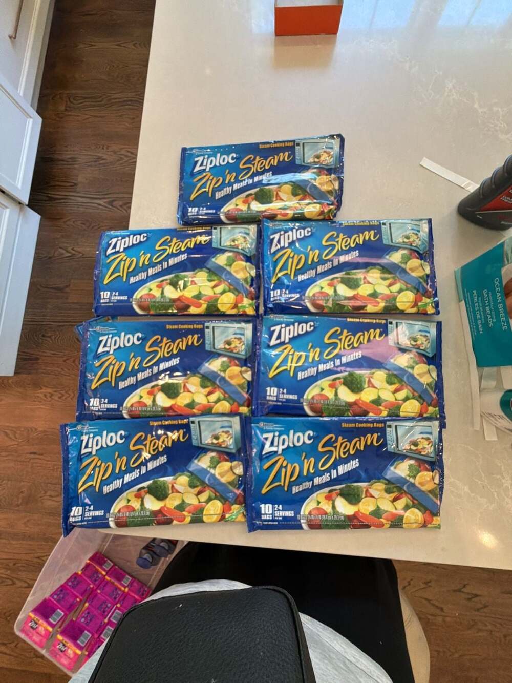 Lot of 7 Ziploc Zip 'n Steam Cooking Bags 70 total , 10 Count Per Pack SEALED